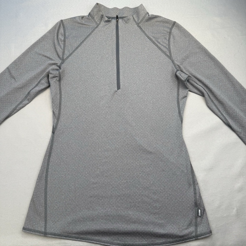 REI Co-Op Women's XS Gray Heathered 1/4 Zip Mock Neck Raglan Top